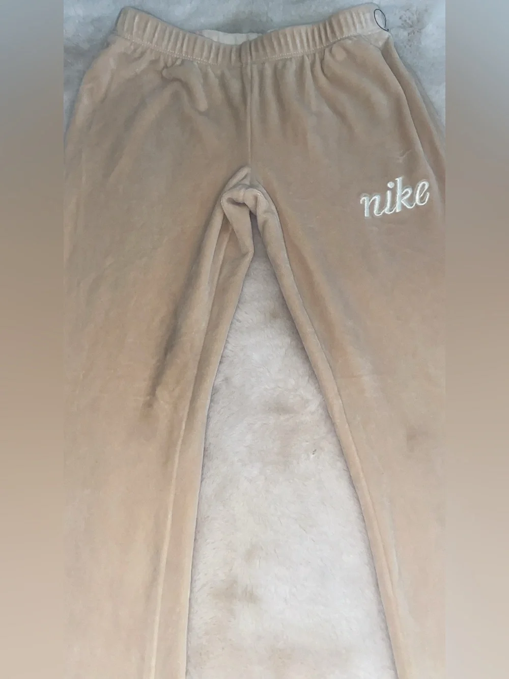 Nike girl  Beige Cropped Hoodie